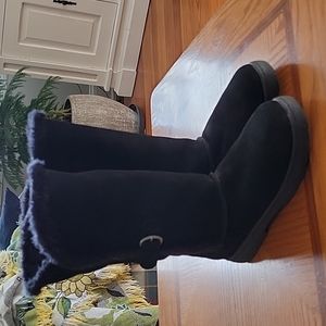 Melrose Ave Leather Suede Boots, Fur Lined